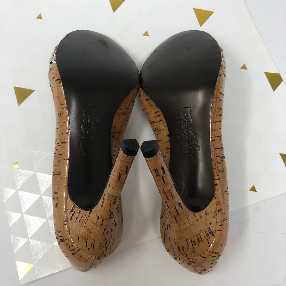 Oh Deer! Cork and Metallic coated heels SAMPLE 6 - Picture 6 of 6